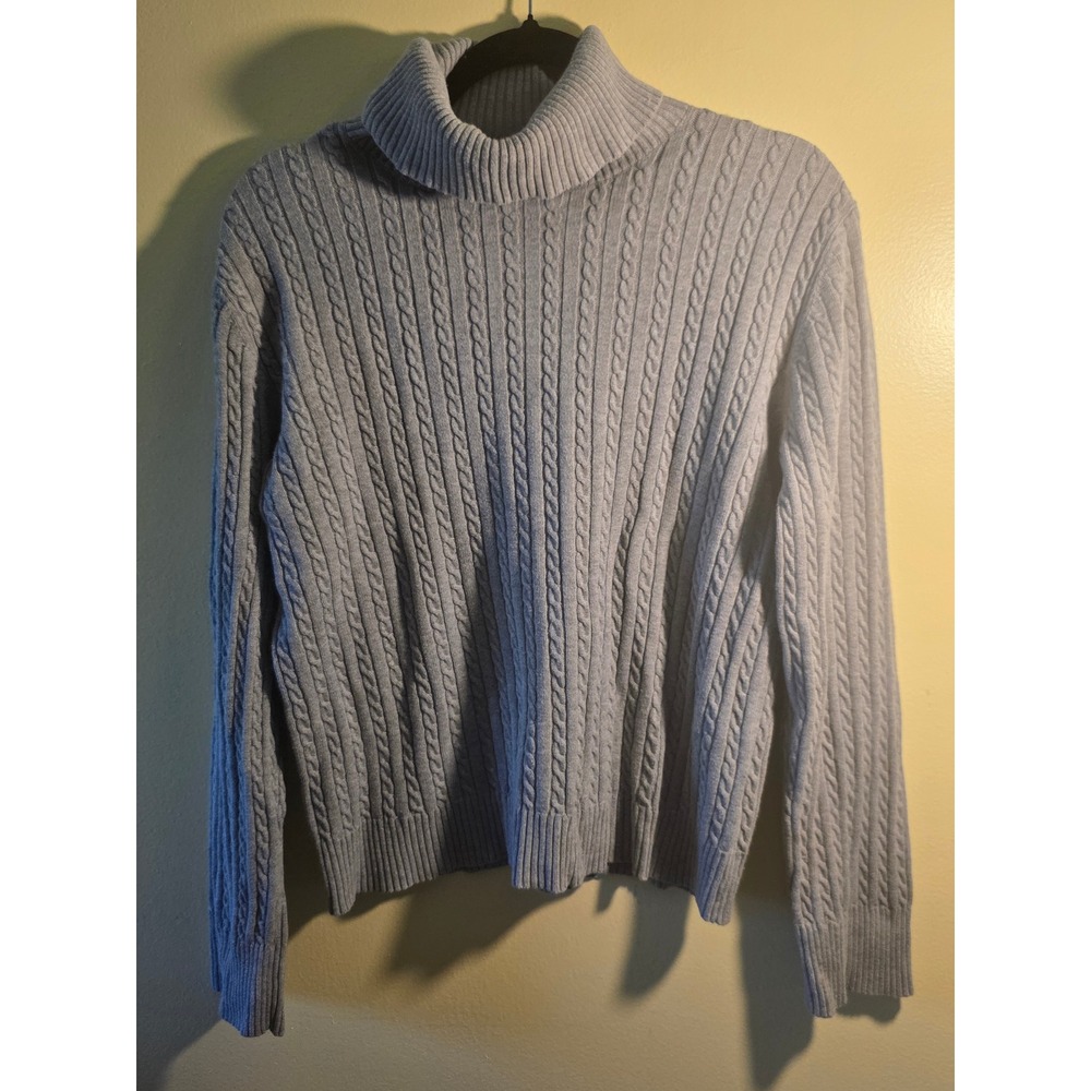 American Living Gray Cable Knit Turtleneck Sweater Long Sleeve  Womens XL